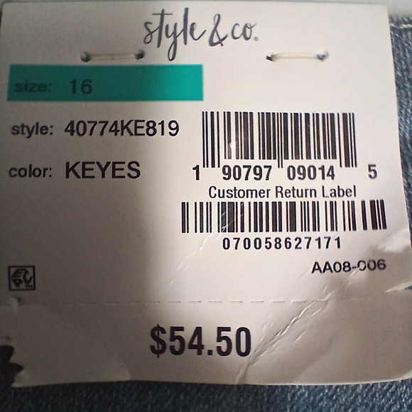 NEW Style & Co Blue Denim Embroidered Straight Skirt Women's Size 16 - Picture 10 of 10